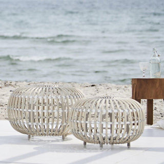 OTTOMAN RATTAN SMALL - DYKE & DEAN