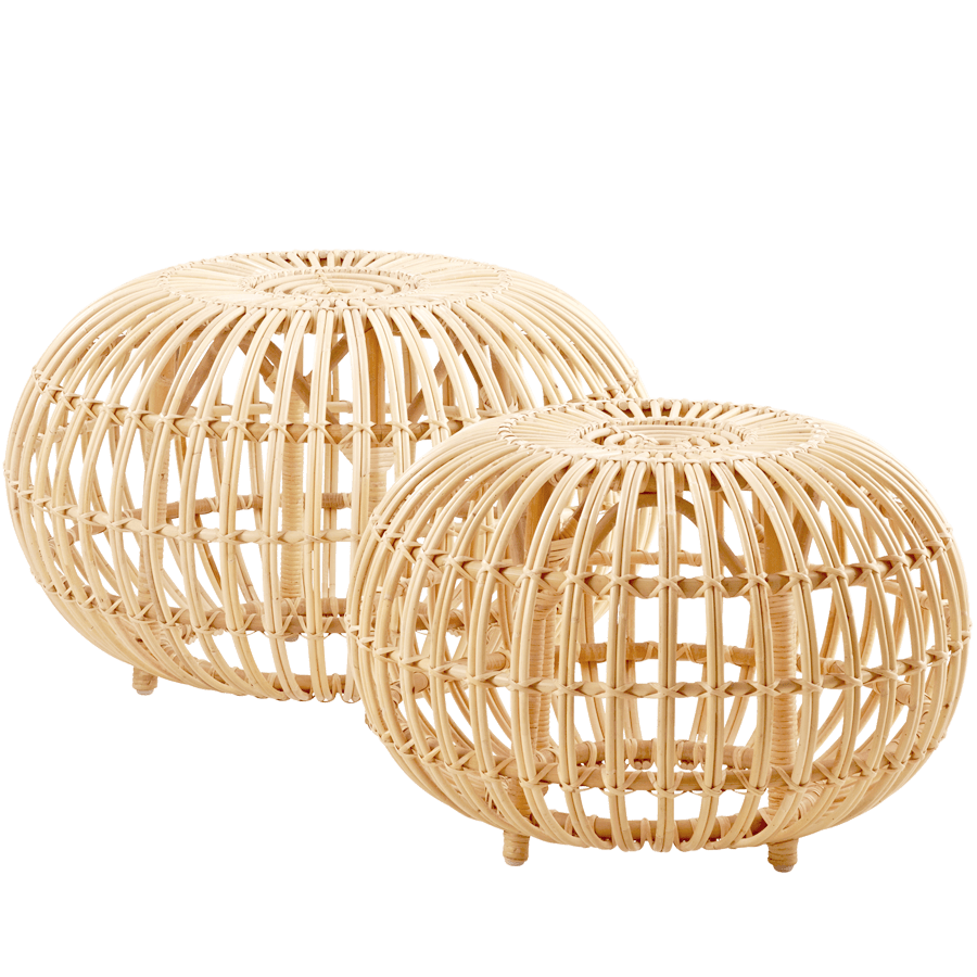 OTTOMAN RATTAN SMALL - DYKE & DEAN