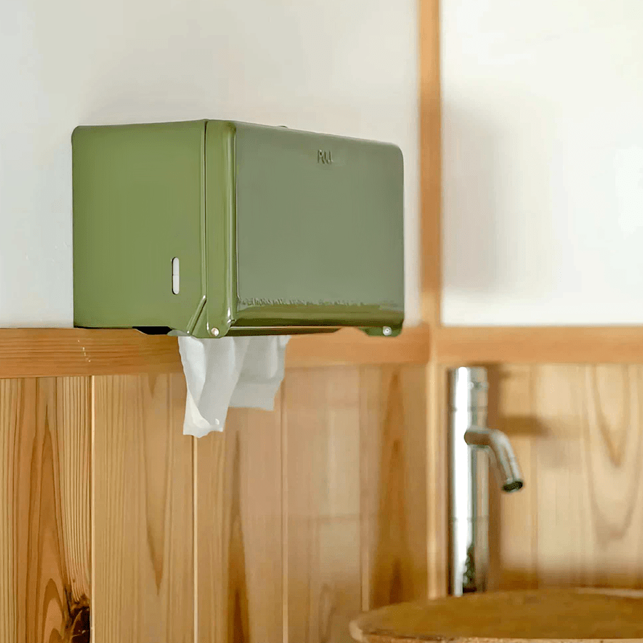 PAPER ROLL & TISSUE DISPENSER OLIVE - DYKE & DEAN