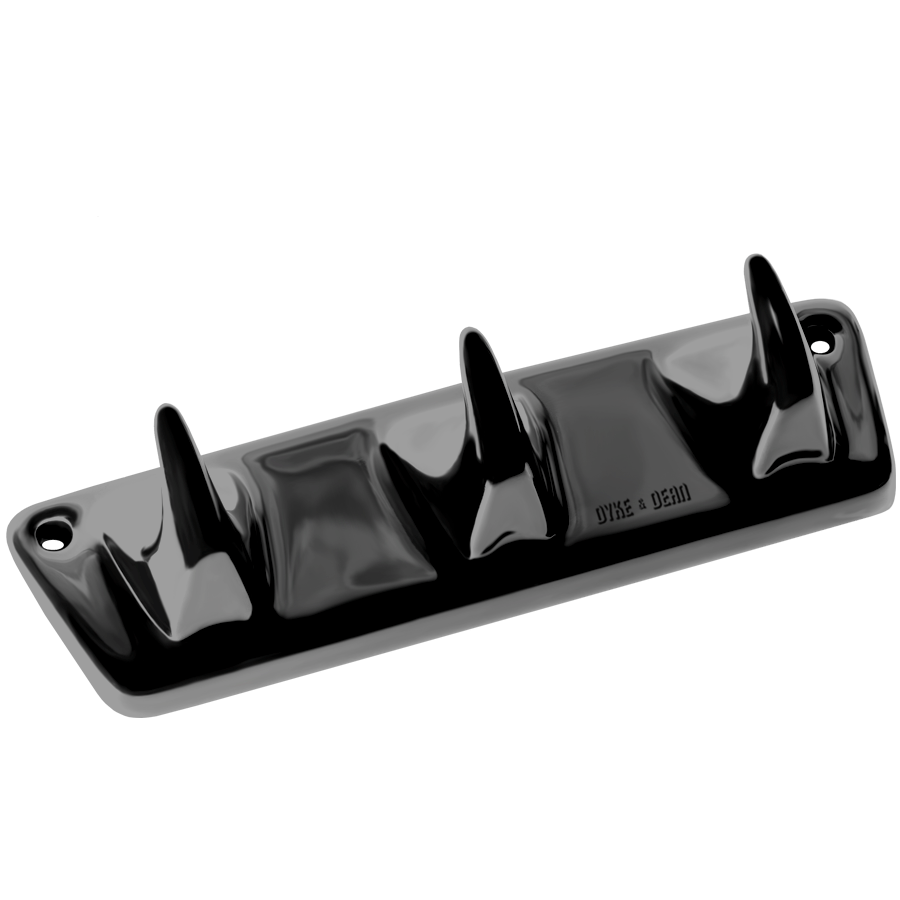 PORCELAIN 3V HOOK PLATE BLACK - DYKE & DEAN