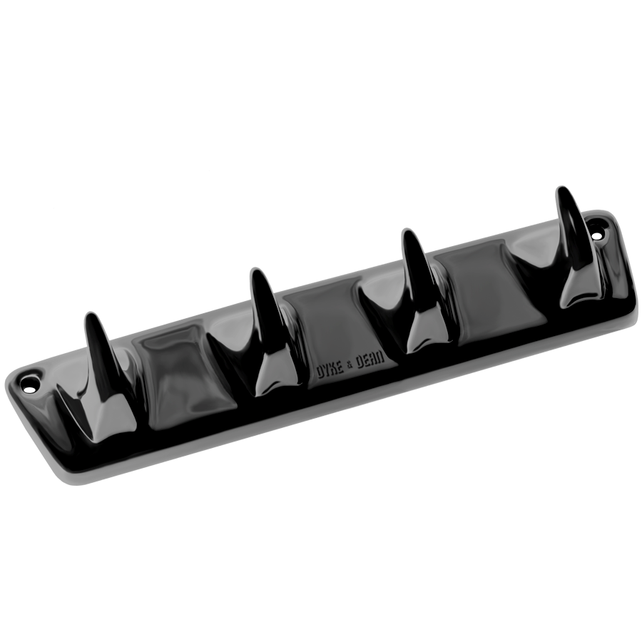 PORCELAIN 4V HOOK PLATE BLACK - DYKE & DEAN