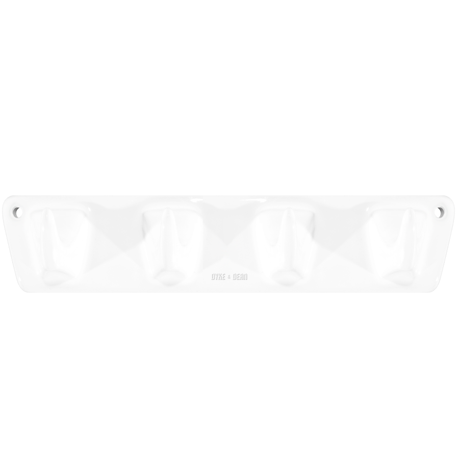 PORCELAIN 4V HOOK PLATE WHITE - DYKE & DEAN