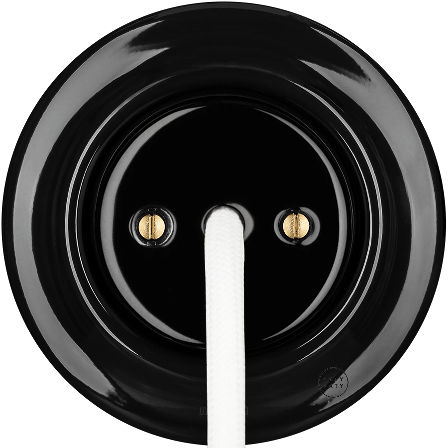 PORCELAIN WALL CABLE GLAND SOCKET BLACK - DYKE & DEAN