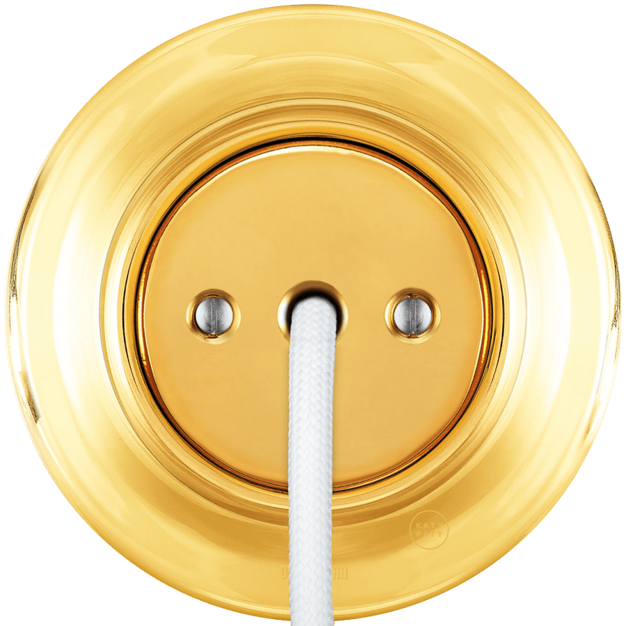 PORCELAIN WALL CABLE GLAND SOCKET GOLD - DYKE & DEAN