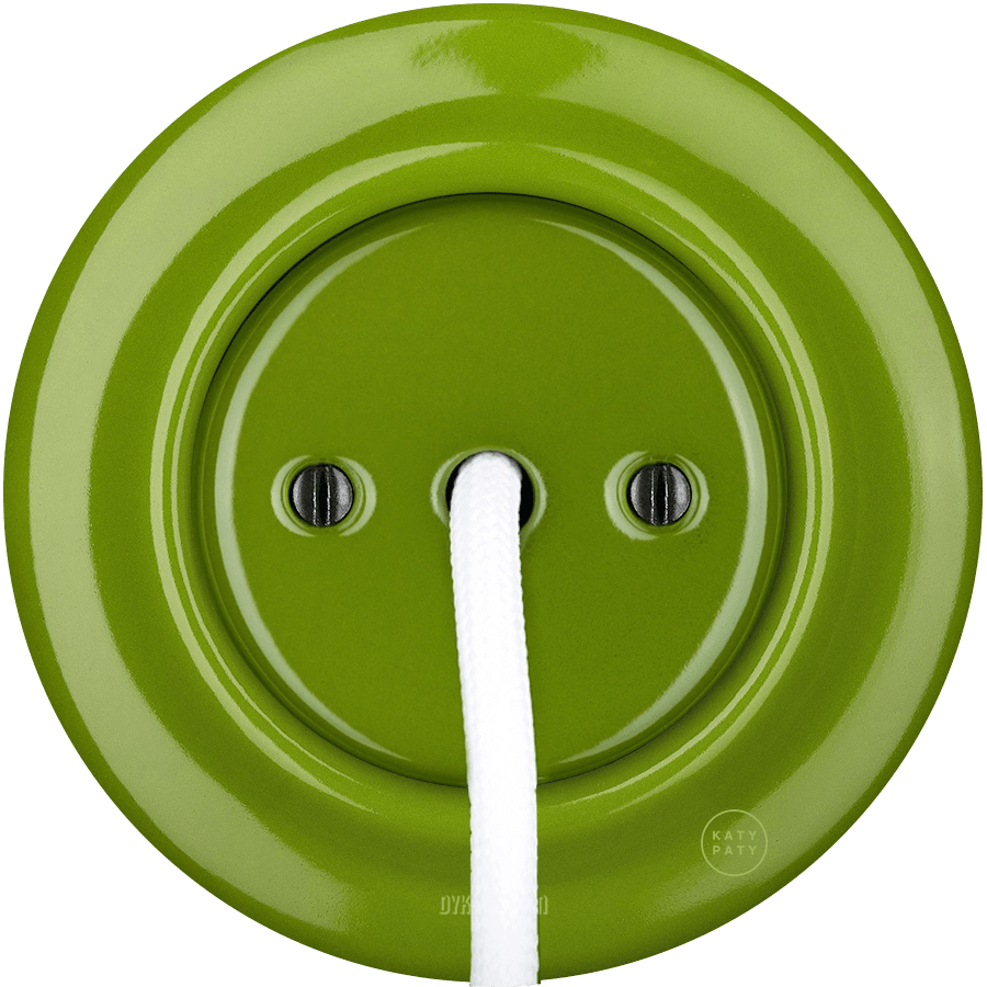 PORCELAIN WALL CABLE GLAND SOCKET GREEN - DYKE & DEAN