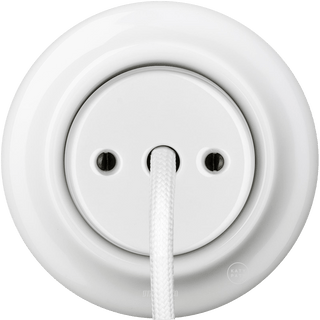 PORCELAIN WALL CABLE GLAND SOCKET WHITE - DYKE & DEAN