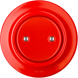 PORCELAIN WALL END PLUG SOCKET RED - DYKE & DEAN