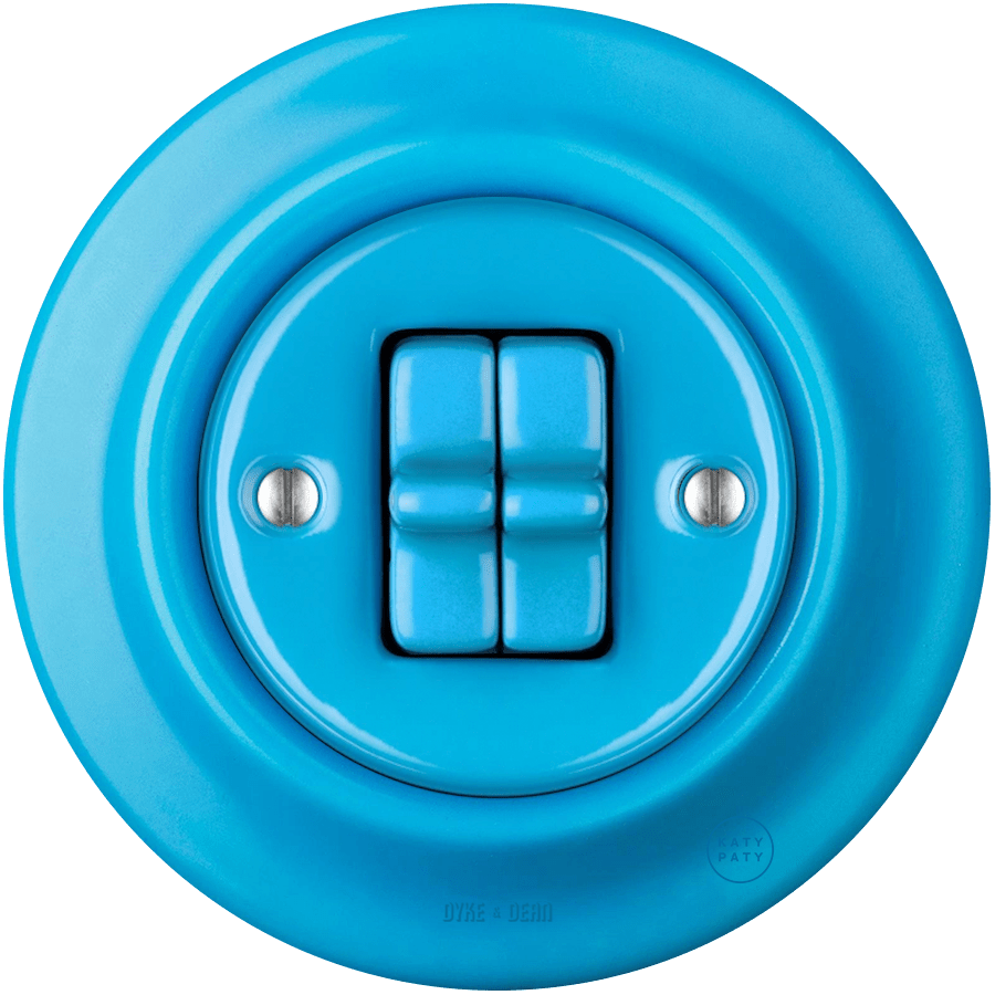 PORCELAIN WALL LIGHT SWITCH AZURE 2 TOGGLE - DYKE & DEAN