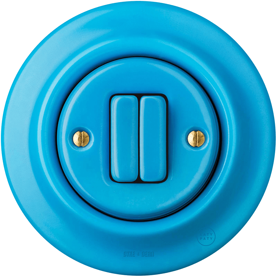 PORCELAIN WALL LIGHT SWITCH AZURE DOUBLE - DYKE & DEAN