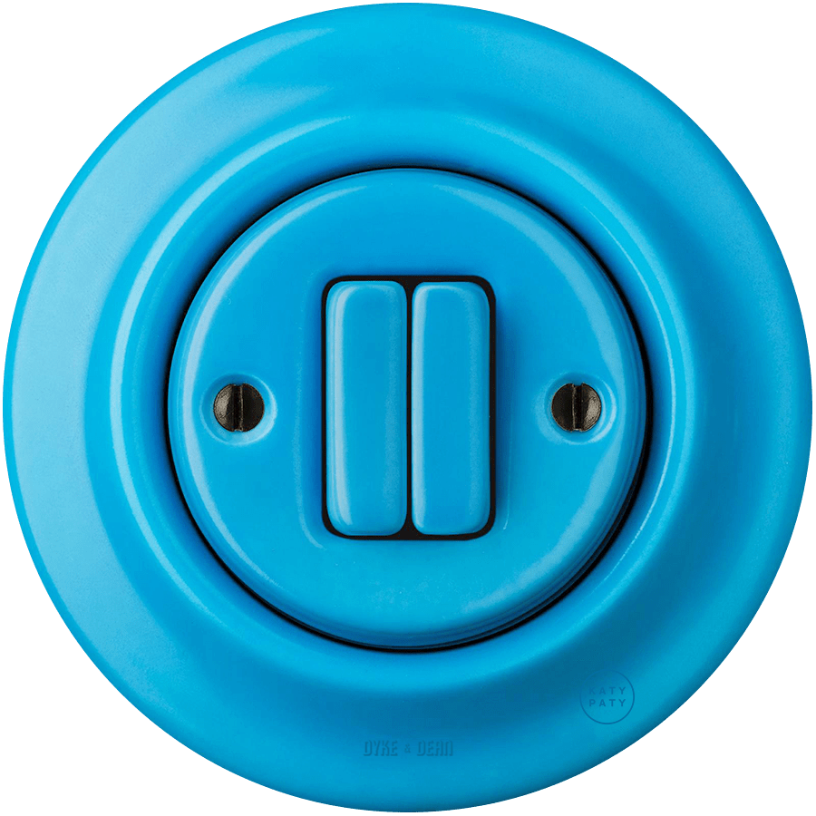 PORCELAIN WALL LIGHT SWITCH AZURE DOUBLE - DYKE & DEAN