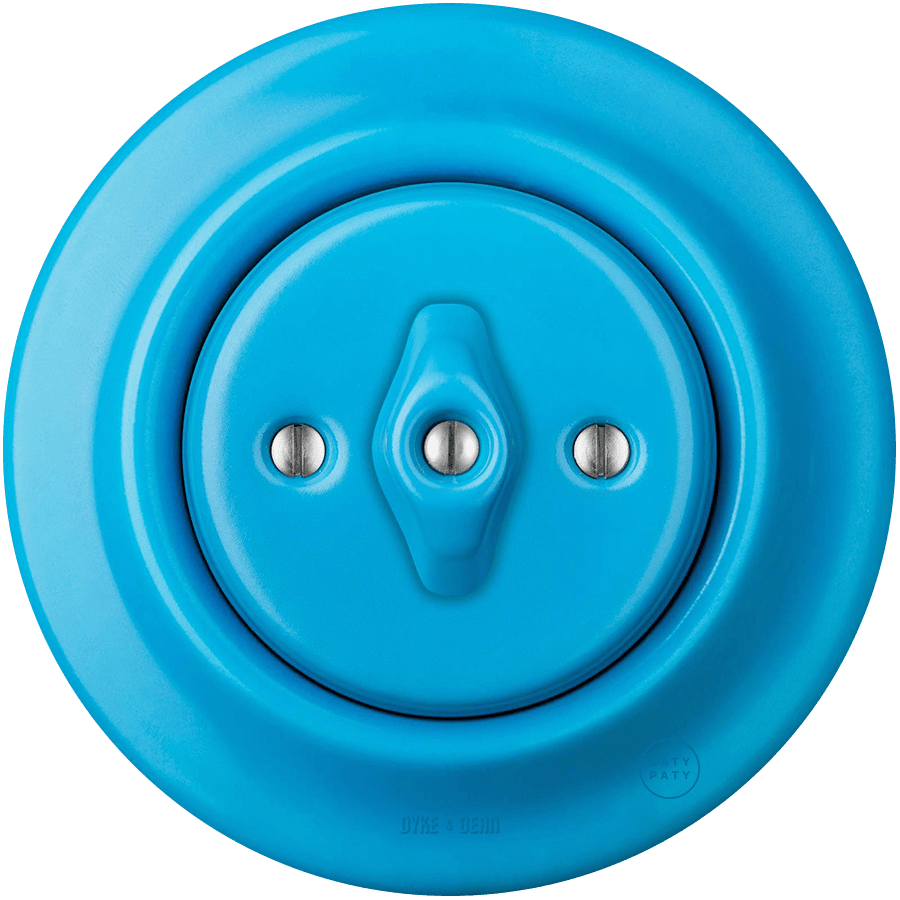 PORCELAIN WALL LIGHT SWITCH AZURE ROTARY - DYKE & DEAN