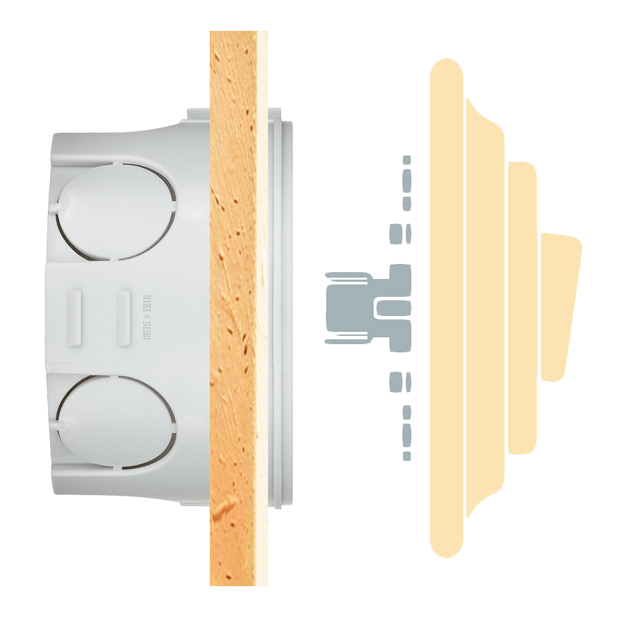 PORCELAIN WALL LIGHT SWITCH BRONZE DOUBLE - DYKE & DEAN