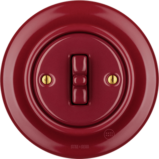 PORCELAIN WALL LIGHT SWITCH BURGUNDY TOGGLE - DYKE & DEAN