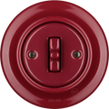 PORCELAIN WALL LIGHT SWITCH BURGUNDY TOGGLE - DYKE & DEAN