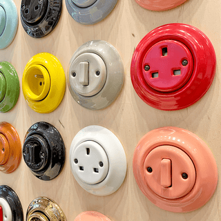 PORCELAIN WALL LIGHT SWITCH CHLOREDO ROTARY - DYKE & DEAN