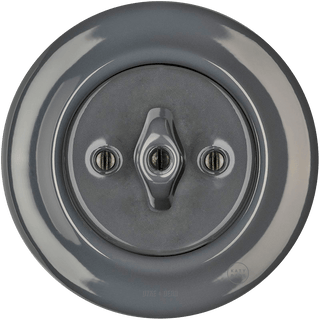 PORCELAIN WALL LIGHT SWITCH DARK GREY ROTARY - DYKE & DEAN
