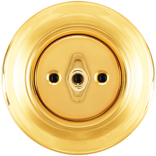 PORCELAIN WALL LIGHT SWITCH GOLD ROTARY - DYKE & DEAN