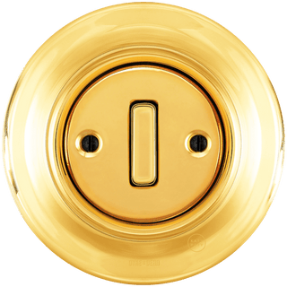 PORCELAIN WALL LIGHT SWITCH GOLD SLIM BUTTON - DYKE & DEAN