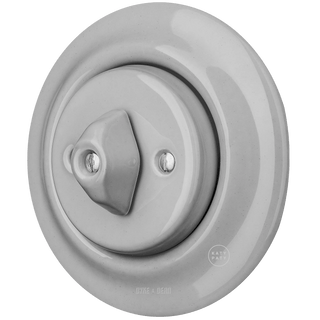 PORCELAIN WALL LIGHT SWITCH GREY ROTARY - DYKE & DEAN