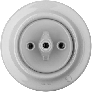 PORCELAIN WALL LIGHT SWITCH GREY ROTARY - DYKE & DEAN