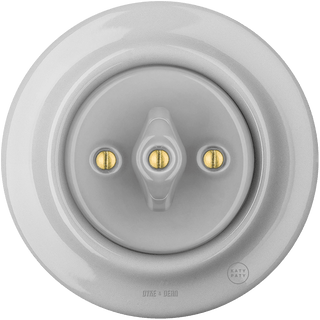 PORCELAIN WALL LIGHT SWITCH GREY ROTARY - DYKE & DEAN