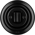 PORCELAIN WALL LIGHT SWITCH MATT BLACK DOUBLE - DYKE & DEAN