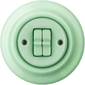 PORCELAIN WALL LIGHT SWITCH MINT 2 TOGGLE - DYKE & DEAN