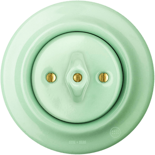 PORCELAIN WALL LIGHT SWITCH MINT ROTARY - DYKE & DEAN