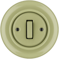 PORCELAIN WALL LIGHT SWITCH MOSS GREEN SLIM BUTTON - DYKE & DEAN