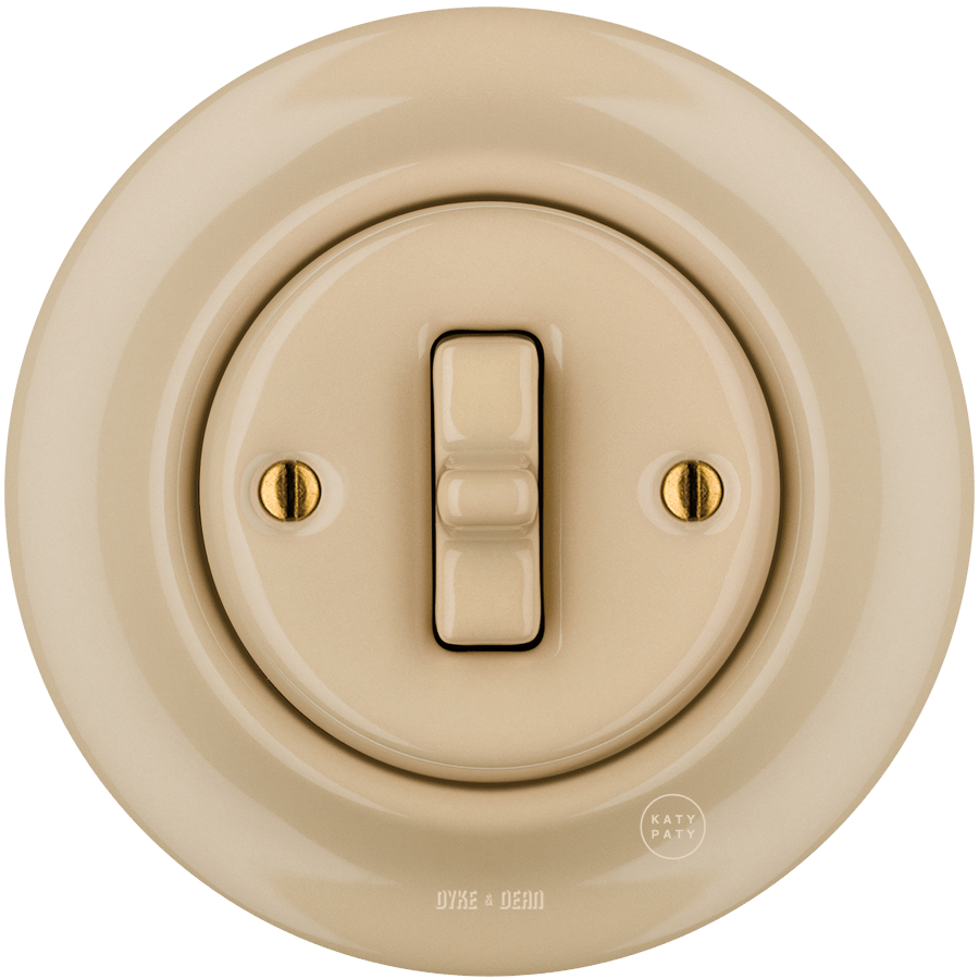 PORCELAIN WALL LIGHT SWITCH SAND TOGGLE - DYKE & DEAN