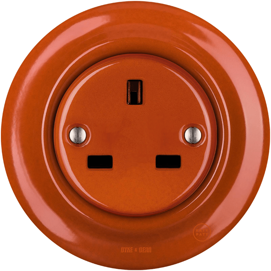 PORCELAIN WALL SOCKET BRICK RED UK - DYKE & DEAN