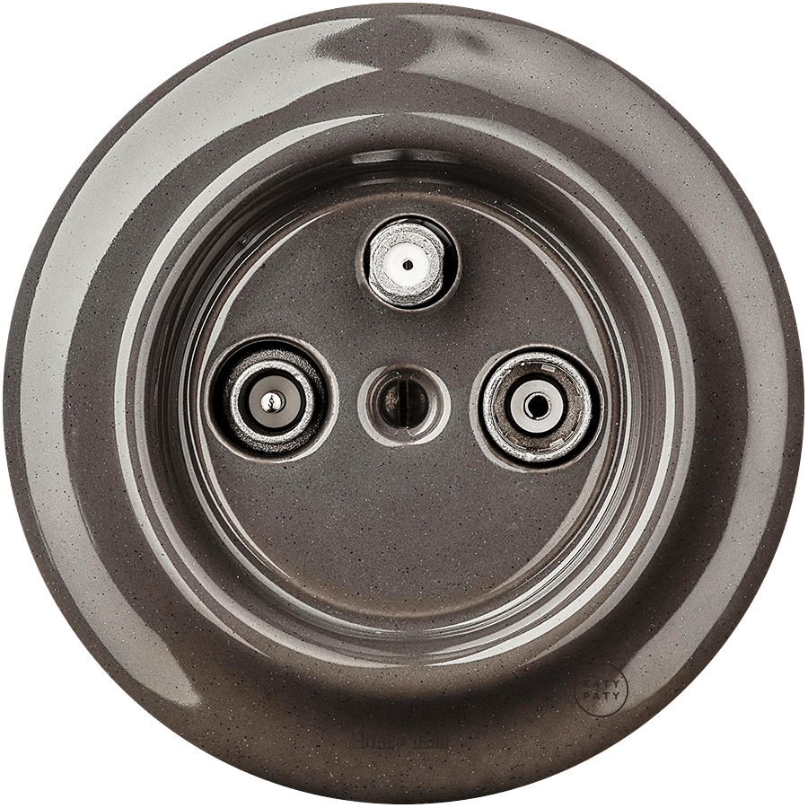 PORCELAIN WALL SOCKET BROWN TV ANTENNA - DYKE & DEAN