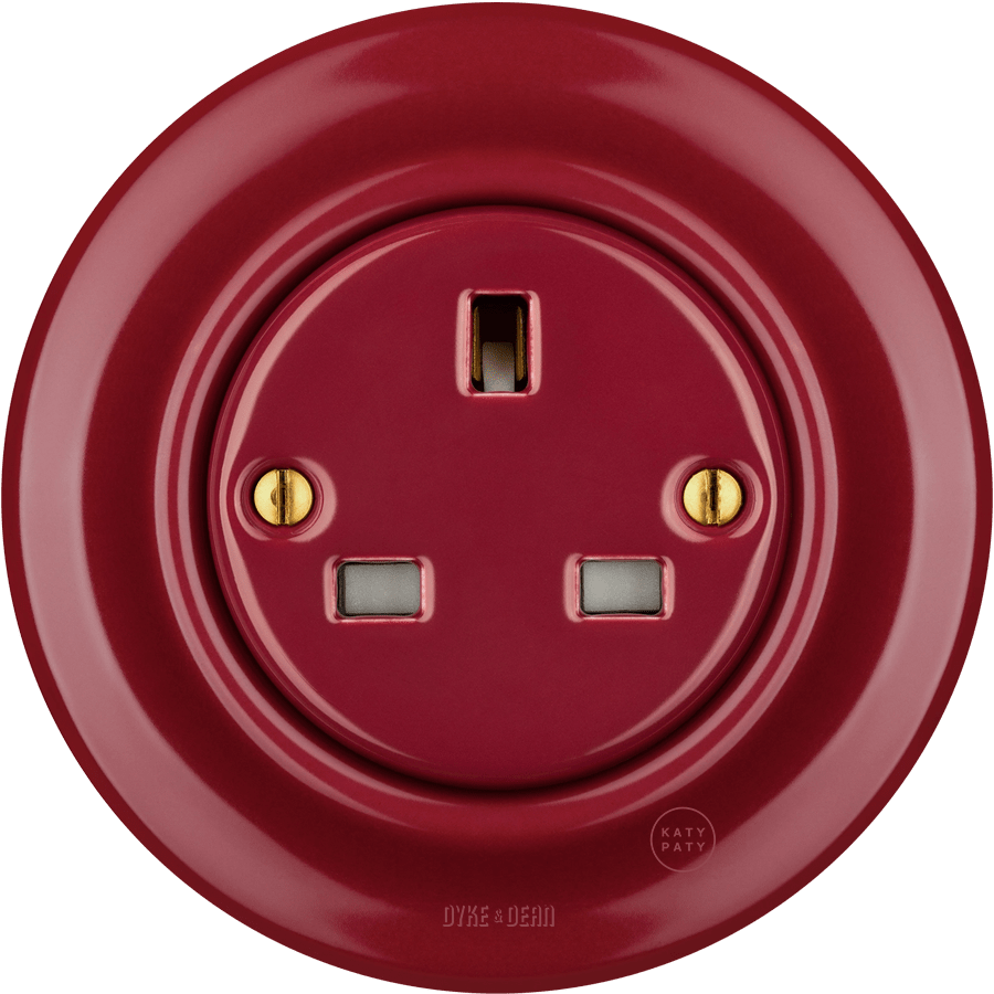 PORCELAIN WALL SOCKET BURGUNDY UK - DYKE & DEAN