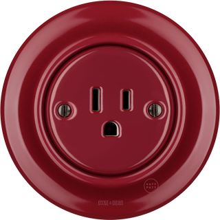 PORCELAIN WALL SOCKET BURGUNDY USA 15 AMP - DYKE & DEAN