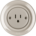 PORCELAIN WALL SOCKET CAPPUCCINO USA 15 AMP - DYKE & DEAN