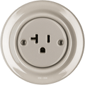 PORCELAIN WALL SOCKET CAPPUCCINO USA 20 AMP - DYKE & DEAN