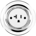 PORCELAIN WALL SOCKET CHROME USA 20 AMP - DYKE & DEAN