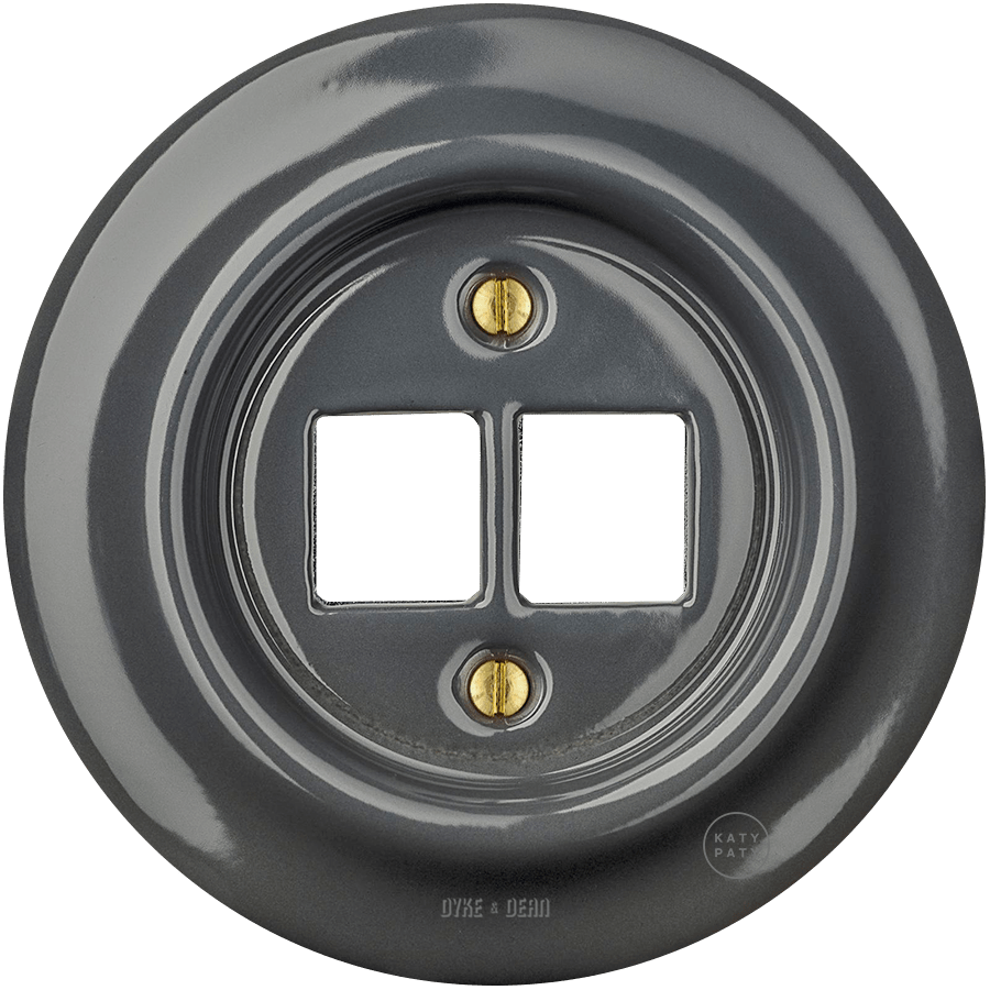 PORCELAIN WALL SOCKET DARK GREY PC/USB - DYKE & DEAN