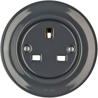 PORCELAIN WALL SOCKET DARK GREY UK - DYKE & DEAN