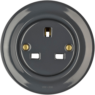 PORCELAIN WALL SOCKET DARK GREY UK - DYKE & DEAN