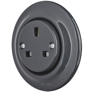 PORCELAIN WALL SOCKET DARK GREY UK - DYKE & DEAN