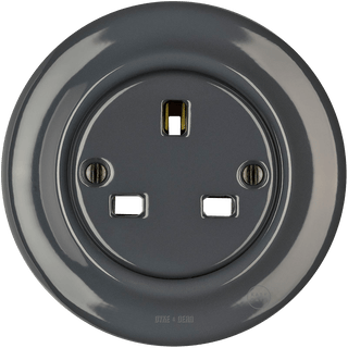 PORCELAIN WALL SOCKET DARK GREY UK - DYKE & DEAN