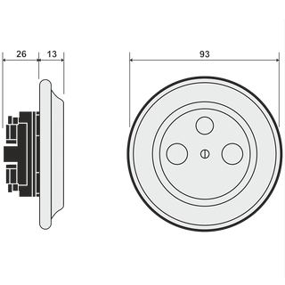 PORCELAIN WALL SOCKET GREY GREEN TV ANTENNA - DYKE & DEAN