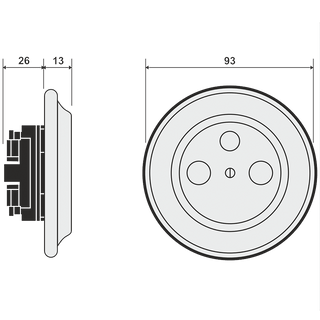 PORCELAIN WALL SOCKET GREY TV ANTENNA - DYKE & DEAN