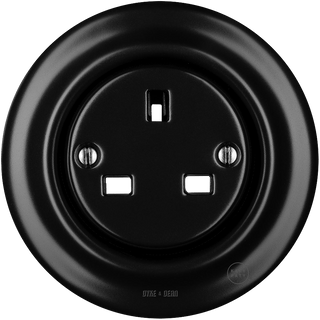 PORCELAIN WALL SOCKET MATT BLACK UK - DYKE & DEAN