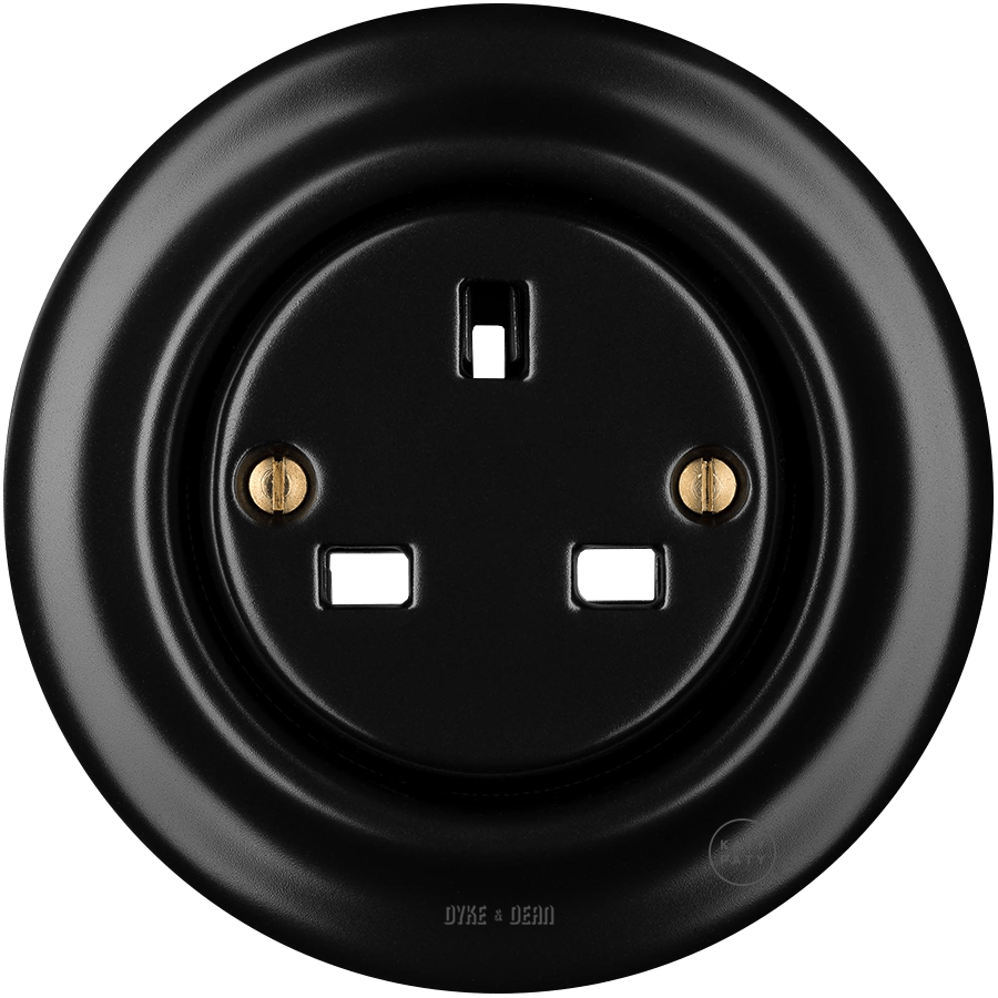 PORCELAIN WALL SOCKET MATT BLACK UK - DYKE & DEAN