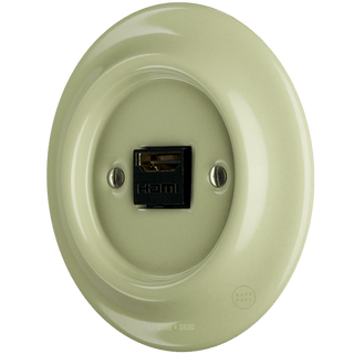 PORCELAIN WALL SOCKET MOSS GREEN HDMI - DYKE & DEAN