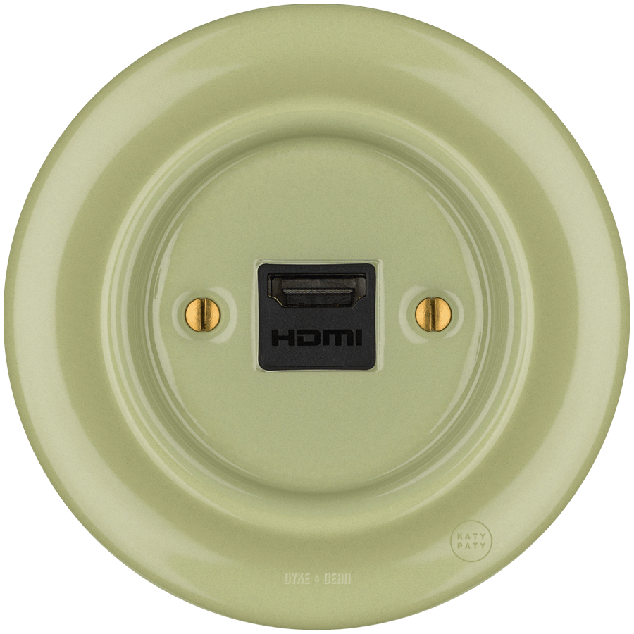 PORCELAIN WALL SOCKET MOSS GREEN HDMI - DYKE & DEAN