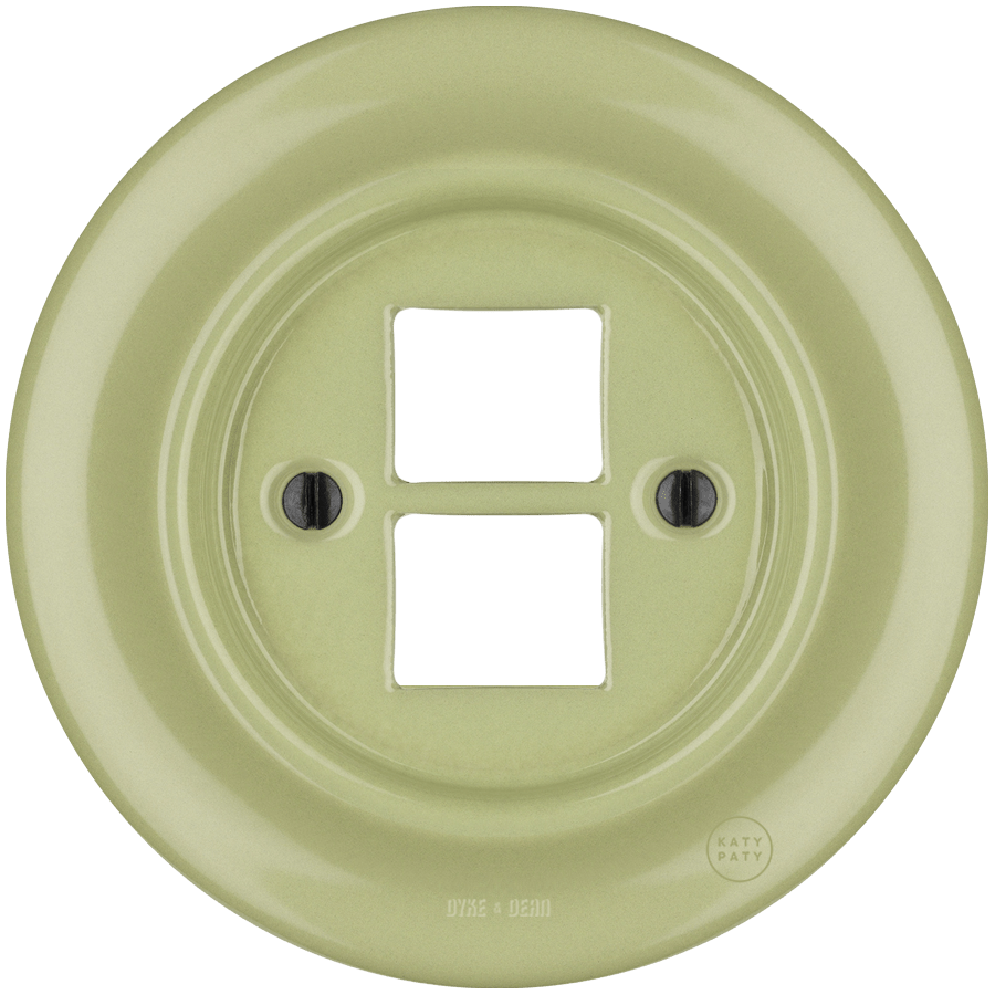 PORCELAIN WALL SOCKET MOSS GREEN PC/USB - DYKE & DEAN