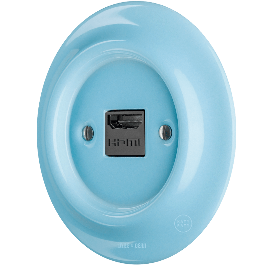 PORCELAIN WALL SOCKET PASTEL BLUE HDMI - DYKE & DEAN